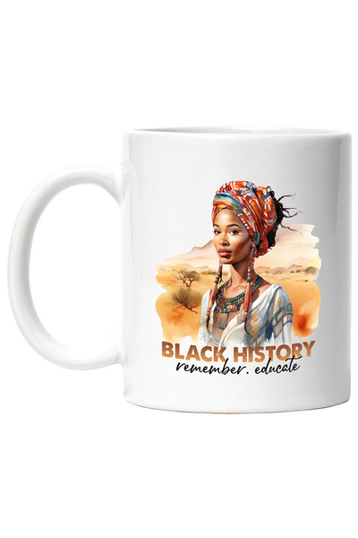 StoryGift Romania Cana cu o femeie neagra din Africa cu mesajul "Black histor...