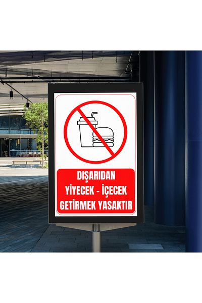 Girl Power 35 X 50 Outsider Bringing Food and Drink Prohibited Warning Sign 3 mm Foil Printing on Decota
