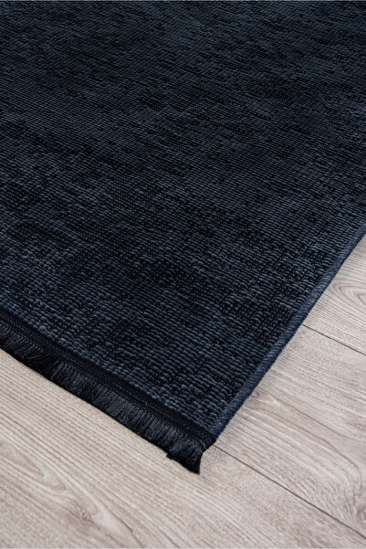 Vila Nova Home Antrasit Yıkanabilir Modern Pamuk,Kaymaz Tabanlı Şönil Halı Oturma Odası Koridor Mutfak Çocuk Odası