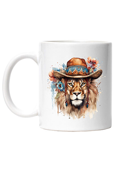 StoryGift Romania Cana cu un leu cu palarie de cowboy, ilustratie, Vestul Sal...