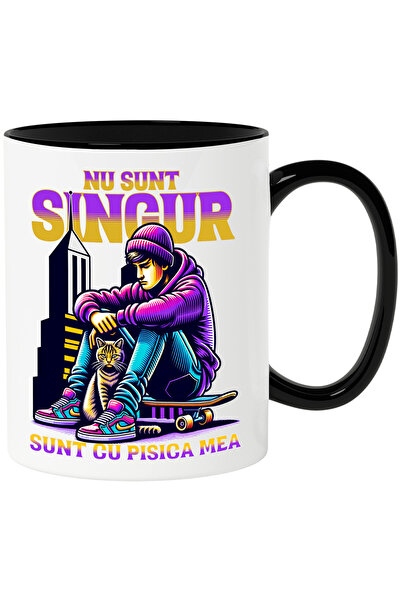 StoryGift Romania Cana Baiat pe skateboard cu o pisica, text NU SUNT SI, 330m...