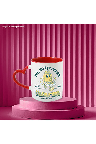 StoryGift Romania Cana Ecran Computer vesel Text NU, nu Iti repar calculatorul!, 330ml, Ceramica c, Cu Maner Inim