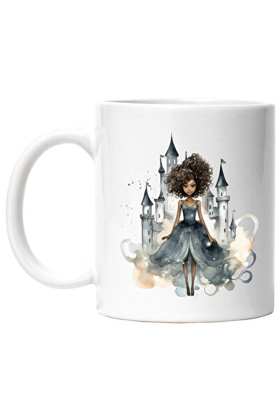 StoryGift Romania Cana cu o fata draguta | afro | ilustratie | castel in spat...