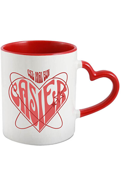 StoryGift Romania Cana cu Iluzie Optica Inima Munca Meserie Dragobete Text Cel Mai Bun Casier, Cer, Cu Maner Inim