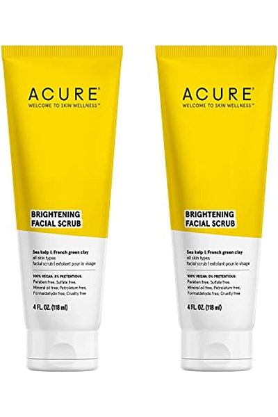 ACURE Brightening Facial Scrub, 4oz, Pack of Two