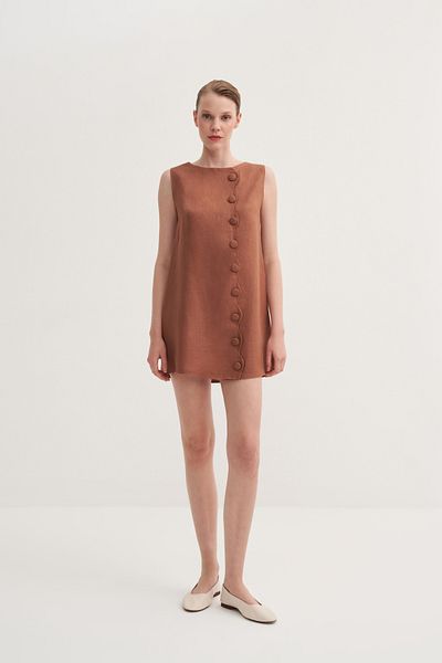 Jorbinol Asymmetrical Buttoned Dress