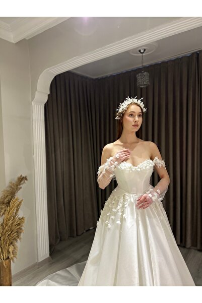 Emeluzunmoda Saten gelinlik