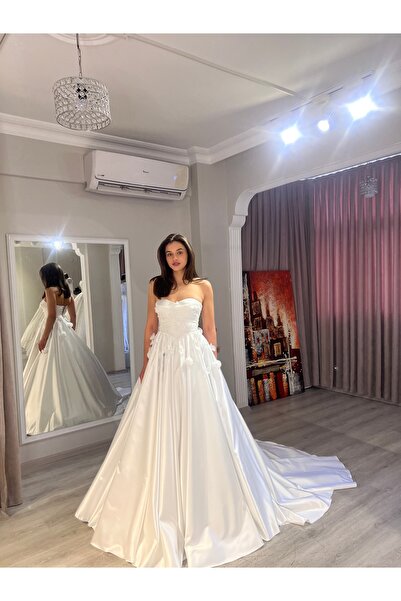 Emeluzunmoda Saten gelinlik