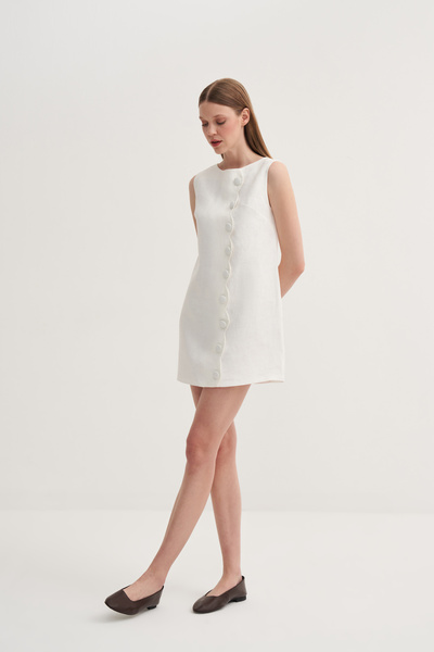 Jorbinol Asimetrik Düğmeli Elbise