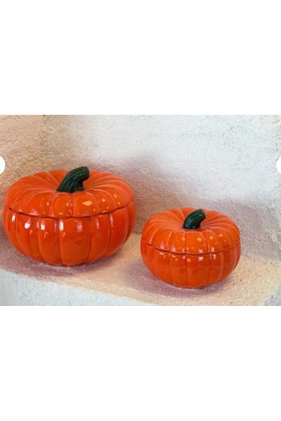 abenim Large Size Porcelain Honey Pumpkin Spice Bowl Set 20X20