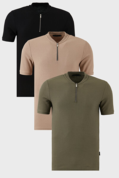 Buratti Pamuk paketa obične majice sa polupredmetnim zatvaračem i koledž ovra...