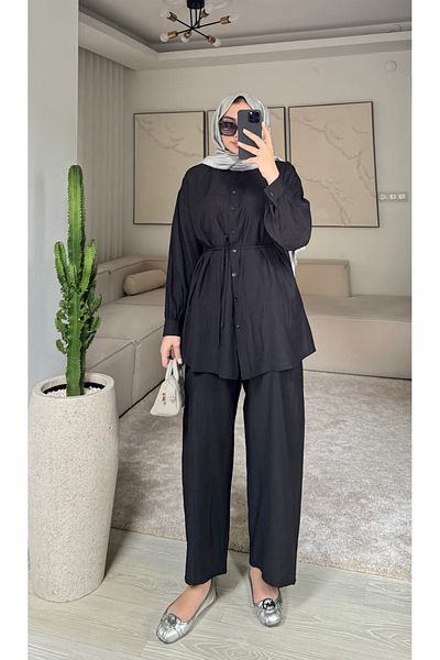 MODA Hijab Black Shirt Pants Suit