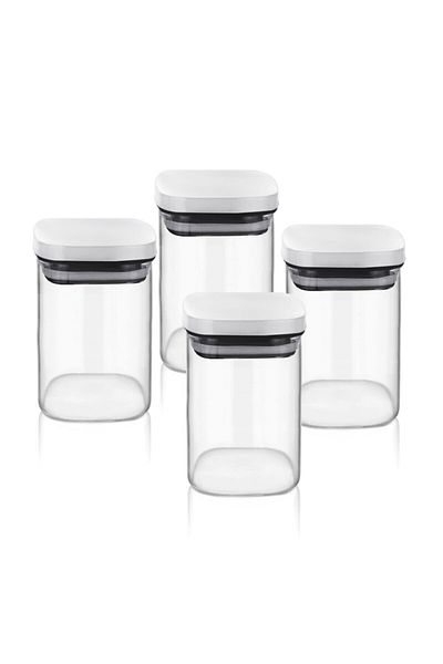 kitchenboost Thn Glass Jar - Glass Food Storage Jar Set of 4 250 Ml.Borosilicate Glass