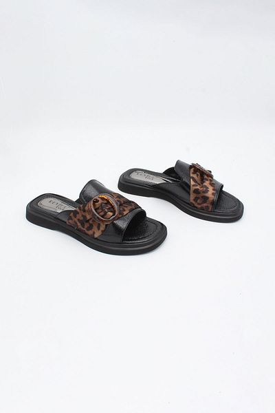 ENDİCAN 097 10 Women's Slippers Black Crinkle