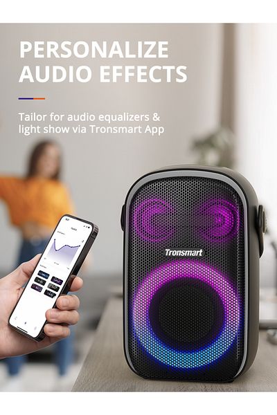 Tronsmart Halo 100 Bluetooth Portable Speaker, 60W, IPX6 Waterproof, 18H Battery Power Bank and App