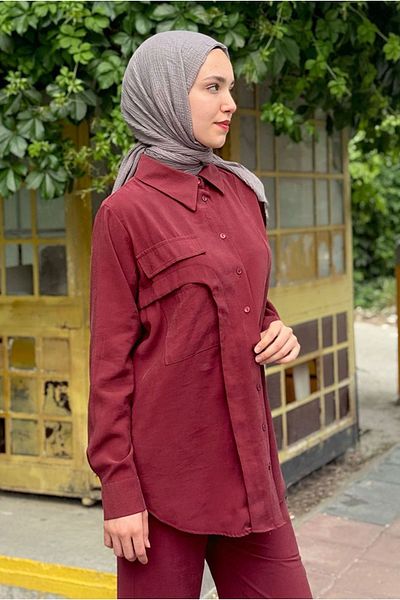 Moda Rosa 25y7535 - claret red - double set with shirt