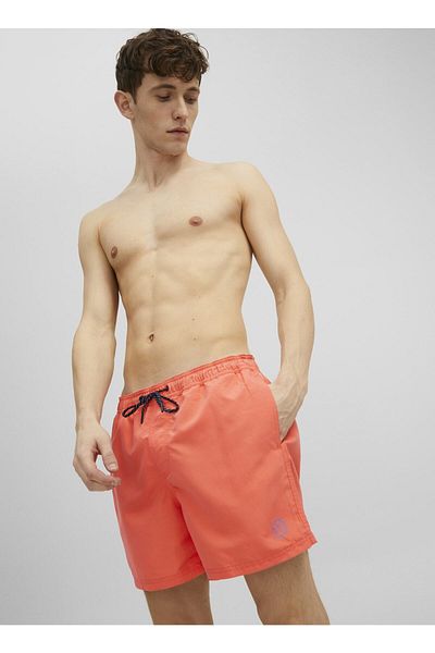 Jack & Jones 12202956_jpstcrete Jjswim Akm Ανδρικό σορτς με κανονικό σχέδιο μέσης ανοιχτό κόκκινο