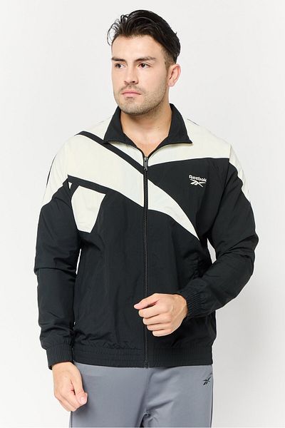 Reebok Men Sportswear Fit Long Sleeve Classic Vector Running Track Jacket, Multicolor
