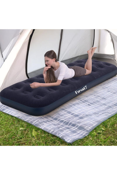 Fırsat7 Tek Kişilik Şişme Yatak Kamp Deprem Deniz Yayla Yazlık Sahil İçin Kol...