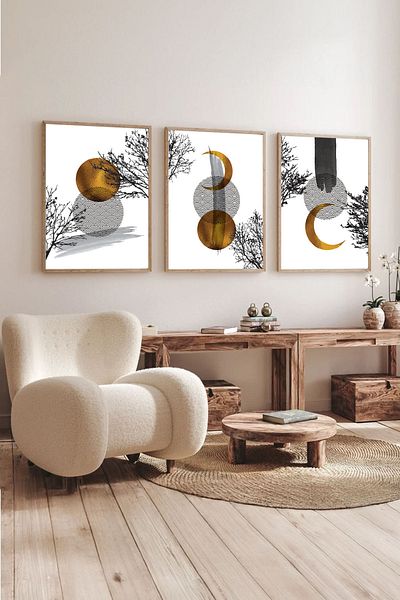 Dekorsiahome 3 Pcs Wood Framed Living Room Hall Kitchen Table Set Set3047