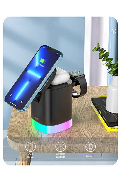EN SİGA 3in1 Macsafe manyetik kablosuz hızlı şarj standı istasyonu iPhone 14 13 12 Pro Max AirPods Apple