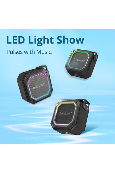 Tronsmart مكبر صوت محمول بتقنية البلوتوث من ترونسمارت جروف 2، صوت جهير عميق، مقاوم للماء بمعيار IPX7، وقت تشغيل يصل إلى 18 ساعة، منفذ AUX، بطاقة TF