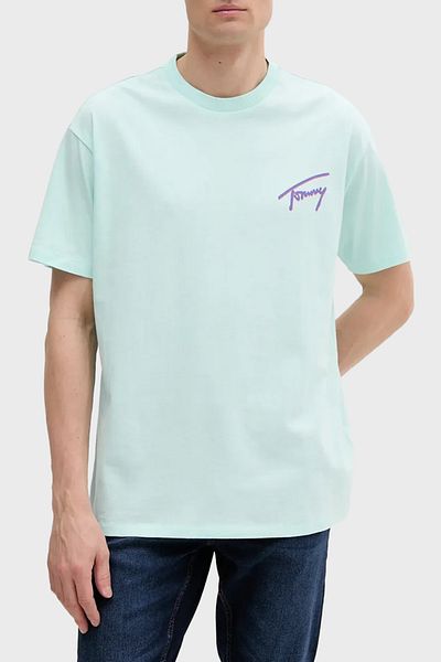 Tommy Jeans Printed 100% Cotton Relaxed Fit Crew Neck t Shirt Men t Shirt Dm0Dm20768 L6V