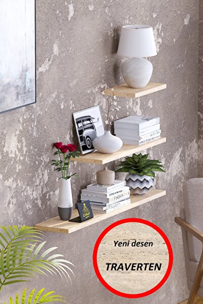 Cosargroup 3lü İskandinav Tarzı Bohem Duvar Rafı, Tv Rafı Salon Dekorasyonu Mutfak Ve Banyo Rafı Gizli Baglantı