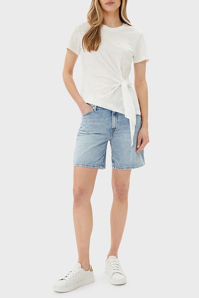Tommy Hilfiger Cotton Regular Fit Normal Waist Denim Short Short Ww0Ww45505 1Ac