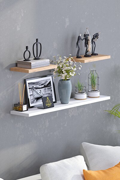 Cosargroup 3lü İskandinav Tarzı Bohem Duvar Rafı Gizli Baglantı Kendi Tasarımını Kendin Yap