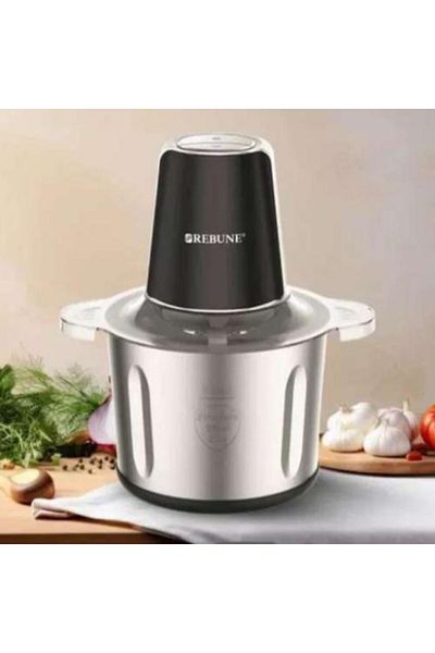 rebune Vegetable Chopper Ribbon 3L with 500W Power, Silver - RE-2-193