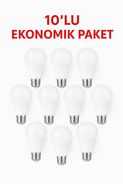 ga gözde aydınlatma 9w Led Ampul Beyaz Işık E27 Duy Uyumlu Tasarruflu 10'lu E...