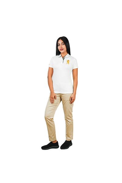 Giordano Women's Cotton Lycra 3D Lion Embroidery Polo