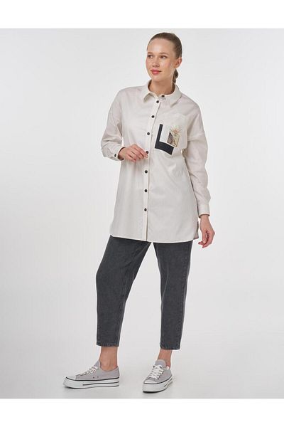 KYR Print Detailed Cotton Tunic Gray