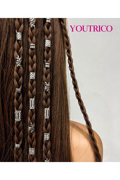 Youtrico 40pcs Retro hair braid headband DIY，Sliver,Hollowed,Hair accessories