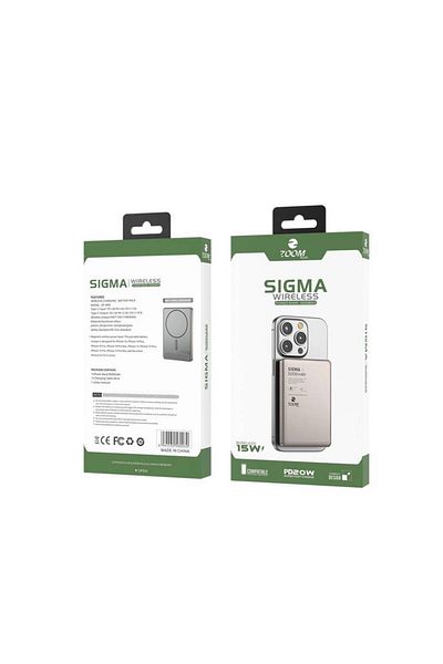 Zoom Plus ZP-W 05 MagSafe Battery Pack 5000 mAh (Sigma Super Slim with Wireless Metal and Glass 5K)