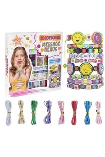 Other Colorful Bracelet Making Kit with Beads, Alphabet Letters, Emojis, and Craft Accessories for Girls