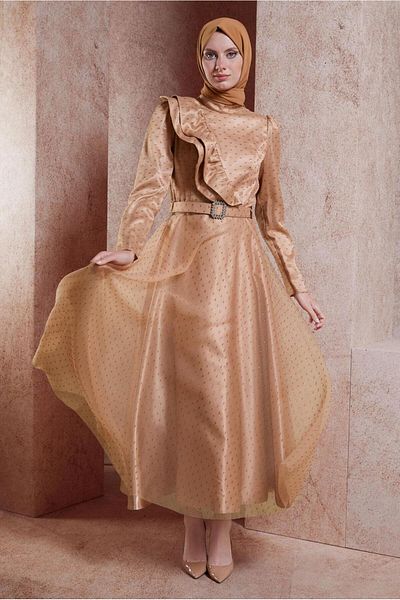 Alvina Βραδινό φόρεμα Hijab - Με ζώνη, Μοντέλο 50271