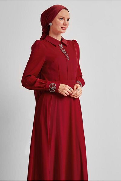 Alvina Stone Detailed Dress 45452