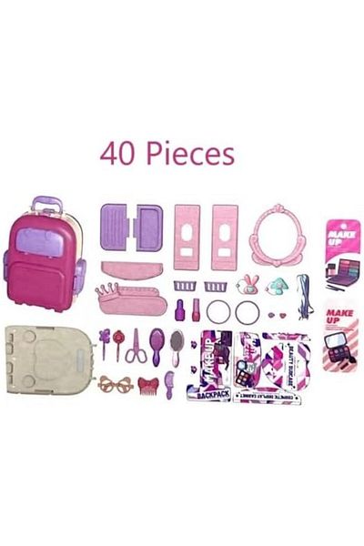 Other Kids Makeup Backpack 40-Piece Set - Portable Vanity Table Toy