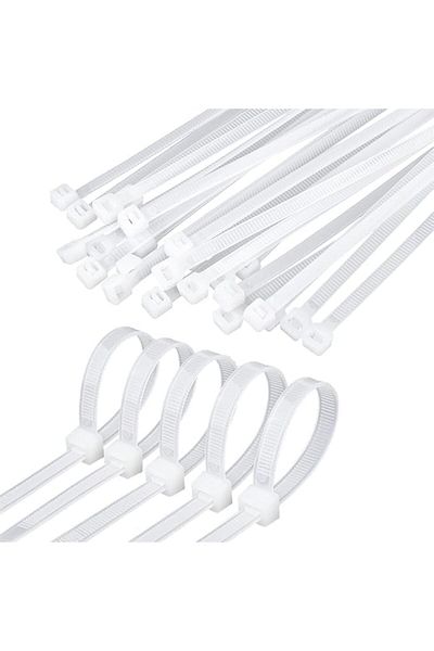 Other Nylon Cable Ties White 100 pcs Self-Locking 4.8 × 200 mm
