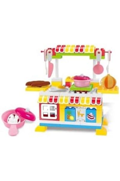Other Children's Kitchen Block Set - 81 Pieces Durable & Colorful Building Educational Kitchen Toy