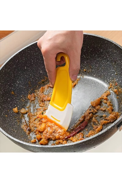 BAYSA Yağ - Leke Kazıyıcı Mini Silikon Spatula Plastik Saplı