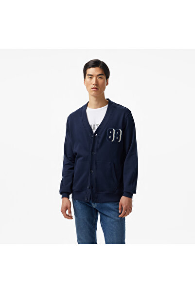 Nautica Erkek Lacivert Regular Fit V Yaka Düğmeli Hırka