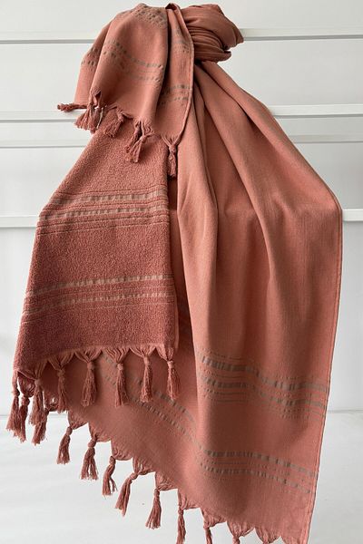 Sevim 100% Cotton Towel Peshtemal - Soft Pool & Beach Towel - Milk Coffee - 90X170 cm