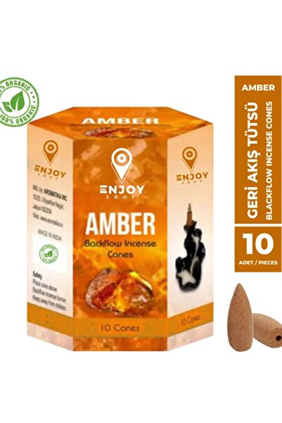 ENJOY SHOP AMBER KOKULU 10 ADET GERİ AKIŞLI TÜTSÜ BACKFLOW CONES 10 PCS GERİ AKIŞ TÜTSÜ KONİKLERİ 10' LU KUTU