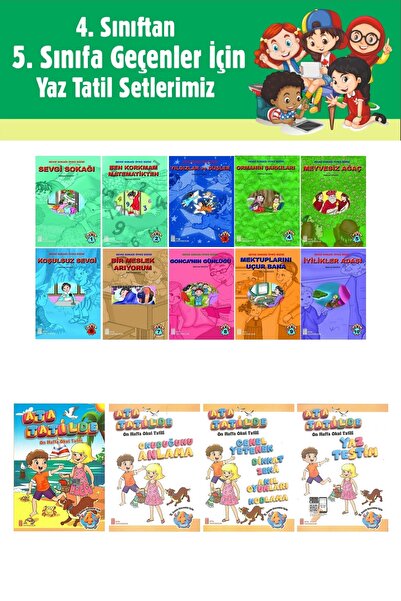 Ata Yayıncılık 4.Sınıftan 5.Sınıfa Geçenler İçin Ata Tatilde Seti +10 lu Hika...