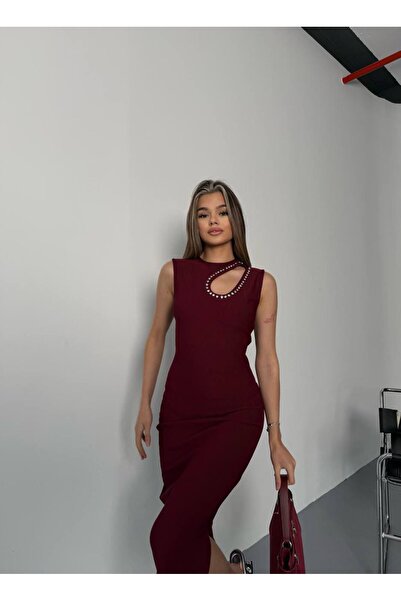 hiraz fashion Women's Ottoman Fabric Stone Dress