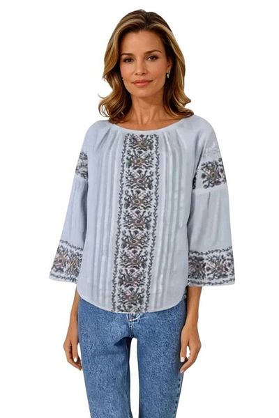 rody's forever Ladies' blouse type B23, plain white/gray