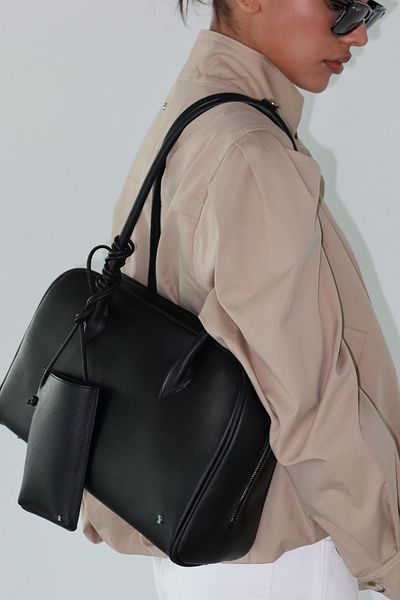 Suud Collection Black Margo Large Leather Bag